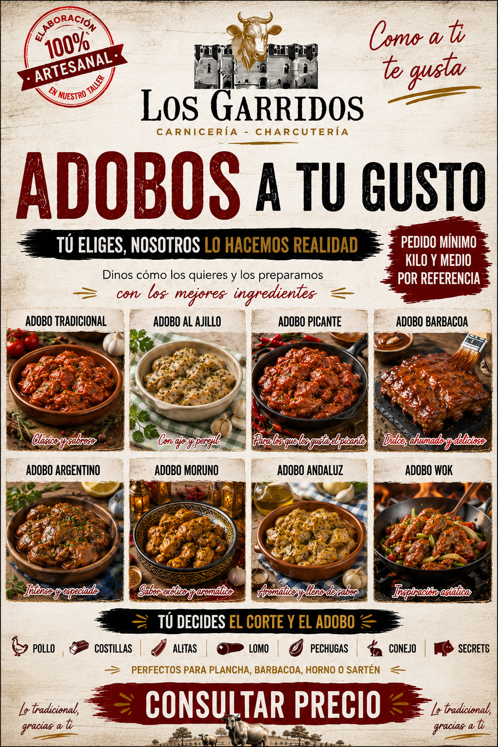 Cartel Adobos a tu Gusto Los Garridos
